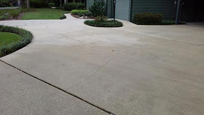 After Driveway Pressure Cleaning and chemical treatment for mold and concrete brightener