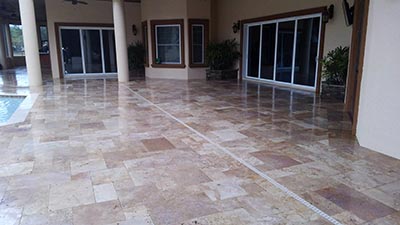 Travertine Pool Deck Sealing Complete