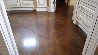 In Home Bathroom Floor Concrete Polishing