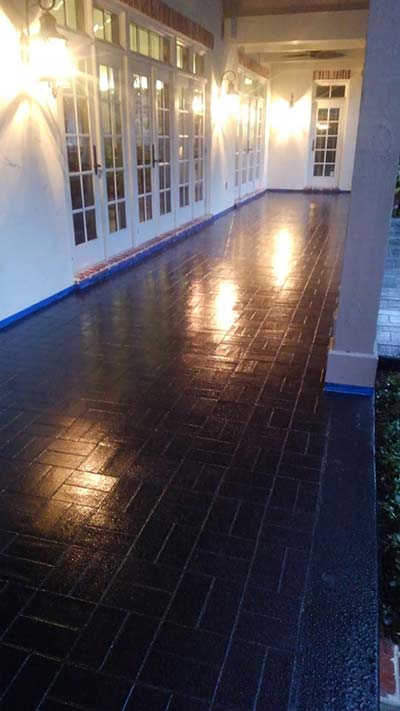 high performance urethane on a brick Lanai
