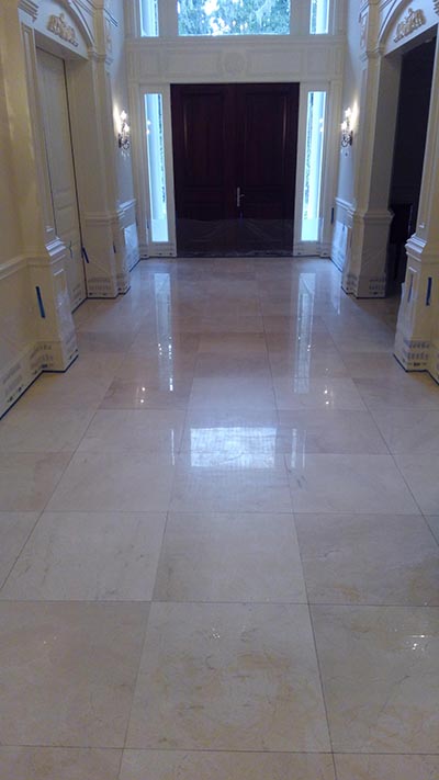 Marble Floor Polishing Begins