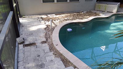 Paver removal for plumbing installation