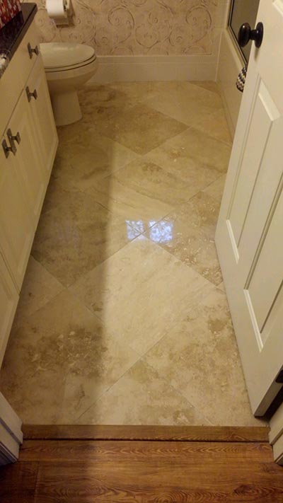Diamond Burnishing Travertine Floor Refinishing Complete